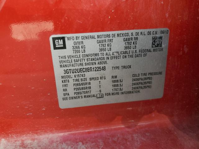 3GTU2UEC8EG122548 - 2014 GMC K1500 K1500 SLE RED photo 12