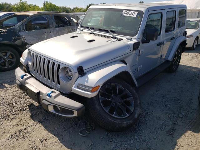 1C4JJXP6XNW213742 - 2022 JEEP WRANGLER U SAHARA 4XE SILVER photo 1