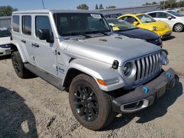 1C4JJXP6XNW213742 - 2022 JEEP WRANGLER U SAHARA 4XE SILVER photo 4
