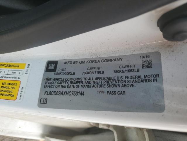 KL8CD6SAXHC753144 - 2017 CHEVROLET SPARK 1LT WHITE photo 12