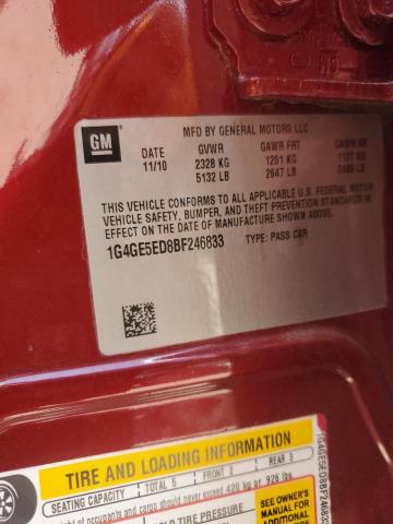 1G4GE5ED8BF246833 - 2011 BUICK LACROSSE CXS BURGUNDY photo 12