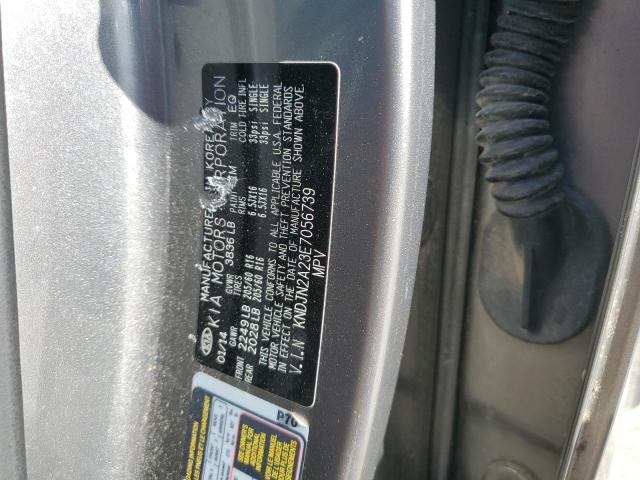 KNDJN2A23E7056739 - 2014 KIA SOUL GRAY photo 12