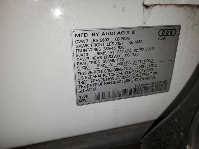 WA1VAAF71HD037456 - 2017 AUDI Q7 PRESTIGE 白色 照片 13