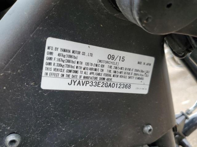 JYAVP33E2GA012368 - 2016 YAMAHA XVS1300 CU CHARCOAL photo 10