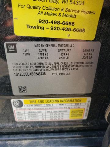 1G1ZC5EU4BF245738 - 2011 CHEVROLET MALIBU 1LT 黑色 照片 12