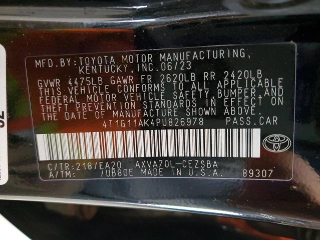 4T1G11AK4PU826978 - 2023 TOYOTA CAMRY SE NIGHT SHADE BLACK photo 13