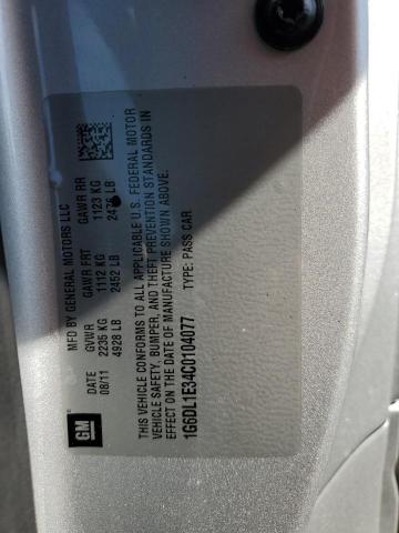 1G6DL1E34C0104077 - 2012 CADILLAC CTS PERFORMANCE COLLECTION Серебристый фото 12