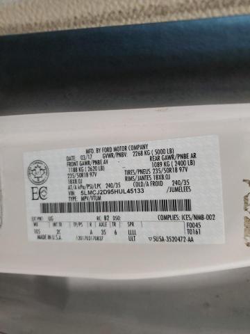 5LMCJ2D95HUL45133 - 2017 LINCOLN MKC SELECT WHITE photo 13