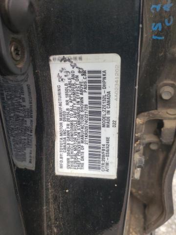 2T1KR32E74C221728 - 2004 TOYOTA COROLLA MA XR BLACK photo 12