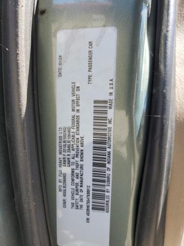 4S3BH675547638912 - 2004 SUBARU LEGACY OUTBACK AWP 青色 照片 12