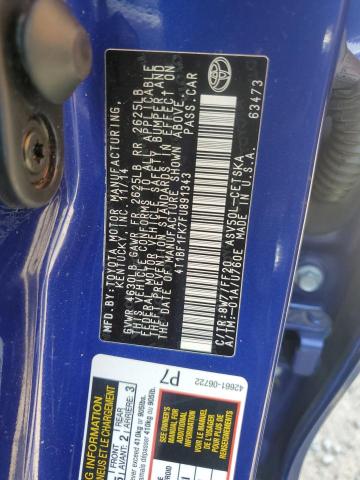 4T1BF1FK7FU891343 - 2015 TOYOTA CAMRY LE BLUE photo 12