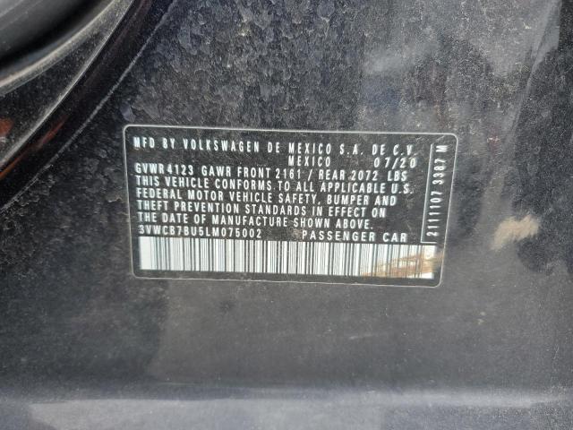 3VWCB7BU5LM075002 - 2020 VOLKSWAGEN JETTA S შავი ფოტო 12