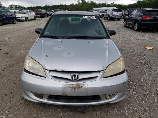 2HGES16304H552883 - 2004 HONDA CIVIC DX VP ვერცხლისფერი ფოტო 5