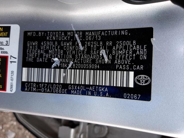 4T1BK1EB2DU059094 - 2013 TOYOTA AVALON BASE 黑色 照片 10