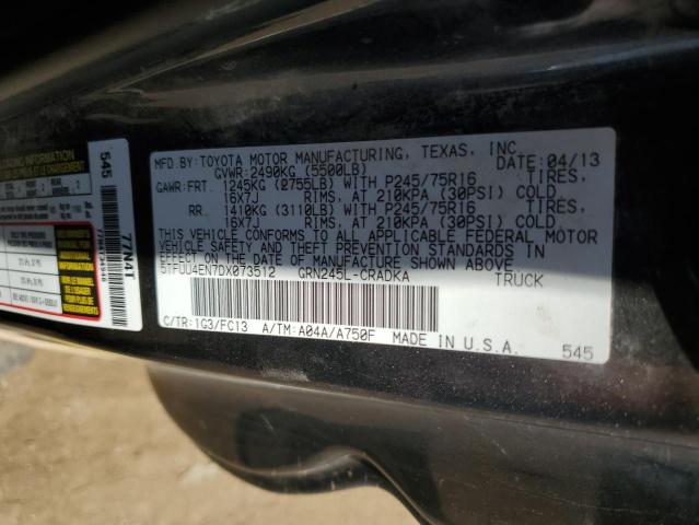 5TFUU4EN7DX073512 - 2013 TOYOTA TACOMA GRAY photo 12