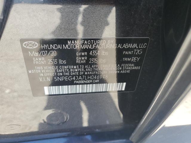 5NPEG4JA7LH046948 - 2020 HYUNDAI SONATA SE SILVER photo 12