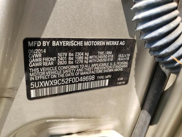 5UXWX9C52F0D48698 - 2015 BMW X3 XDRIVE28I CREAM photo 13