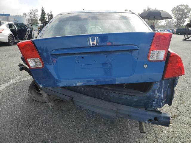2HGES163X5H552651 - 2005 HONDA CIVIC DX VP Կապույտ լուսանկար 6