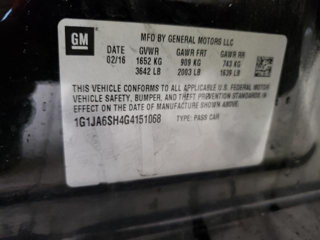 1G1JA6SH4G4151068 - 2016 CHEVROLET SONIC LS 黑色 照片 12