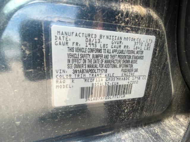 3N1AB7AP0DL771718 - 2013 NISSAN SENTRA S 蓝色 照片 10