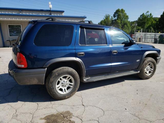 1B4HS38N22F130020 - 2002 DODGE DURANGO SPORT BLUE photo 3