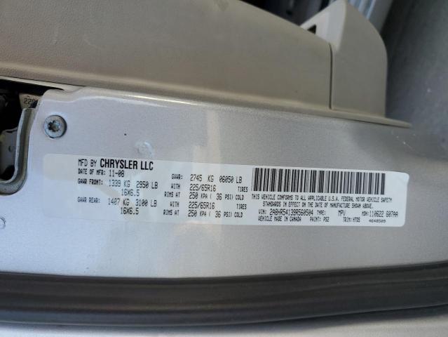 2A8HR54139R560504 - 2009 CHRYSLER TOWN & COU TOURING SILVER photo 12