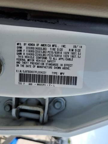 5J8TB3H37FL004031 - 2015 ACURA RDX WHITE photo 13