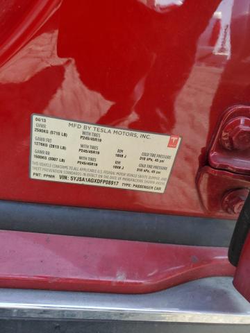 5YJSA1AGXDFP08917 - 2013 TESLA MODEL S Qırmızı foto 12