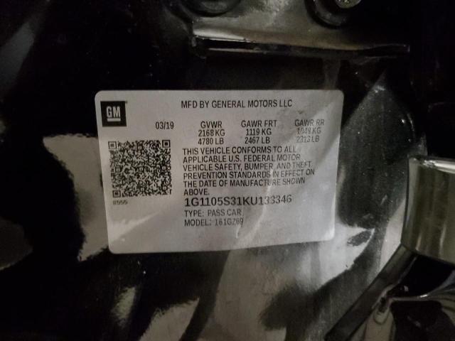 1G1105S31KU133346 - 2019 CHEVROLET IMPALA PREMIER BLACK photo 12