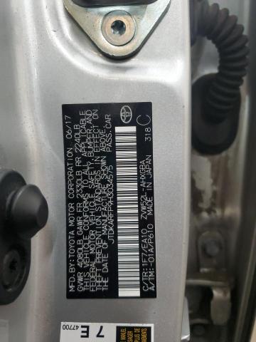 JTDKARFP9H3034575 - 2017 TOYOTA PRIUS PRIM SILVER photo 13