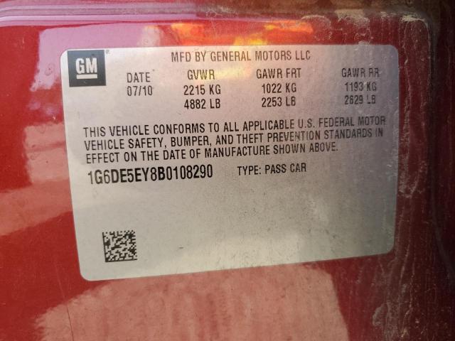 1G6DE5EY8B0108290 - 2011 CADILLAC CTS LUXURY COLLECTION RED photo 12