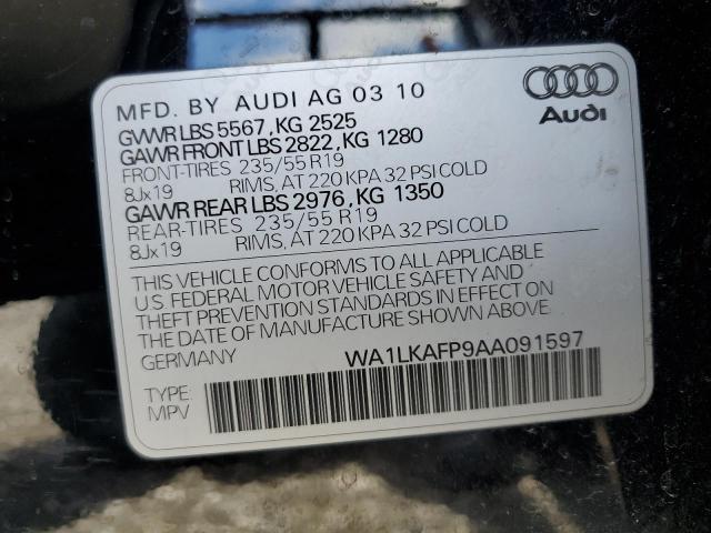 WA1LKAFP9AA091597 - 2010 AUDI Q5 PREMIUM PLUS BLACK photo 12