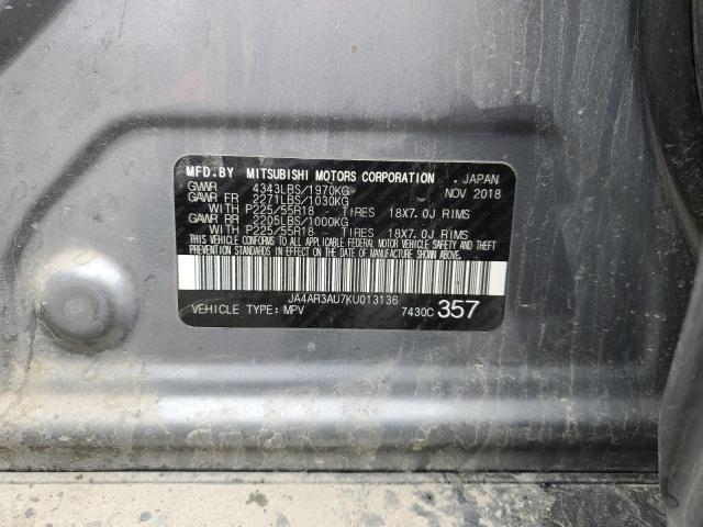 JA4AR3AU7KU013136 - 2019 MITSUBISHI OUTLANDER ES 灰色 照片 13