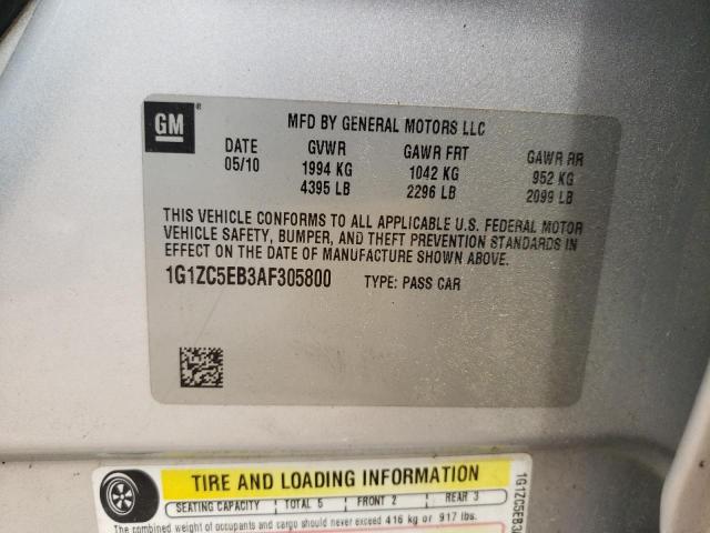 1G1ZC5EB3AF305800 - 2010 CHEVROLET MALIBU 1LT SILVER photo 13