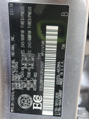 5TDJZRFH1JS542007 - 2018 TOYOTA HIGHLANDER SE 灰色 照片 14