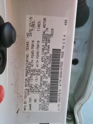 5TFJU4GN2FX088261 - 2015 TOYOTA TACOMA DOUBLE CAB PRERUNNER WHITE photo 12