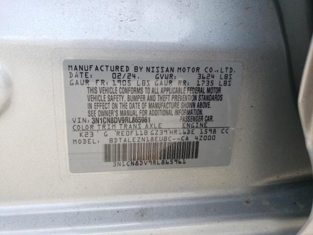 3N1CN8DV9RL865961 - 2024 NISSAN VERSA S SILVER photo 12