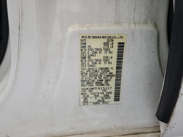 5N1AR18W07C615127 - 2007 NISSAN PATHFINDER LE WHITE photo 13