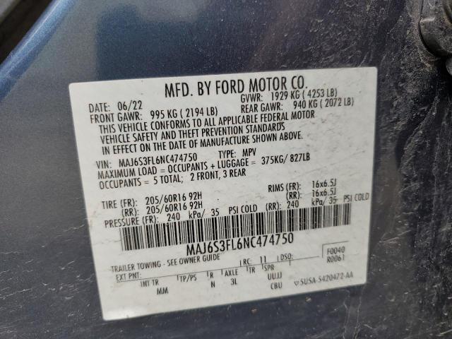 MAJ6S3FL6NC474750 - 2022 FORD ECOSPORT S 蓝色 照片 13