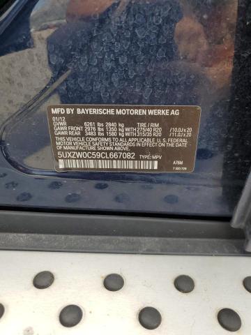 5UXZW0C59CL667082 - 2012 BMW X5 XDRIVE35D BLUE photo 12