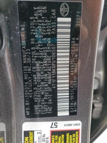4T1F11BK0PU106507 - 2023 TOYOTA CAMRY XLE GRAY photo 12