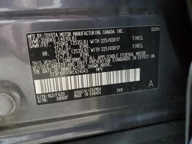 2T3P1RFV3RC424043 - 2024 TOYOTA RAV4 XLE GRAY photo 14