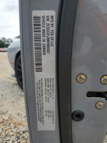 2C3CDZFJ8MH655437 - 2021 DODGE CHALLENGER R/T SCAT PACK GRAY photo 12