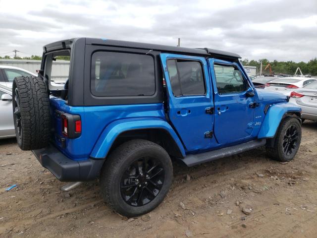 1C4JJXP68MW807776 - 2021 JEEP WRANGLER U SAHARA 4XE BLUE photo 3