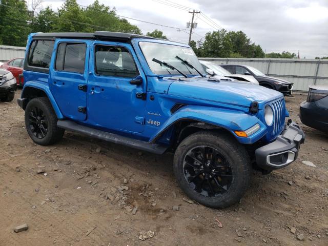 1C4JJXP68MW807776 - 2021 JEEP WRANGLER U SAHARA 4XE BLUE photo 4