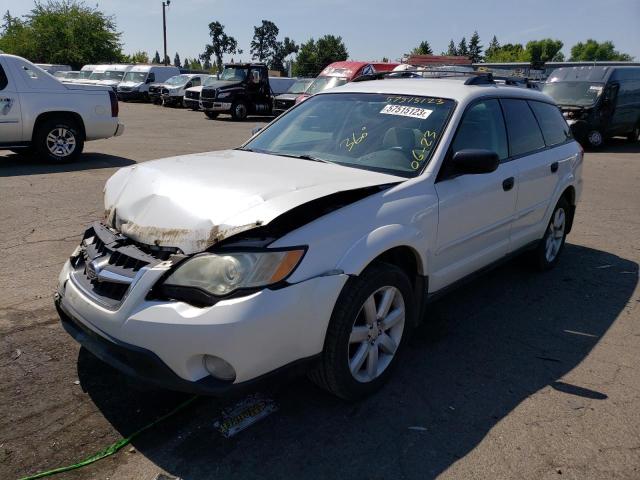 4S4BP61C487305323 - 2008 SUBARU OUTBACK 2.5I WHITE photo 1