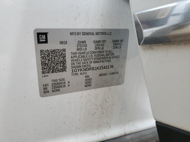 1GYKNBRS1KZ141176 - 2019 CADILLAC XT5 白色 照片 13