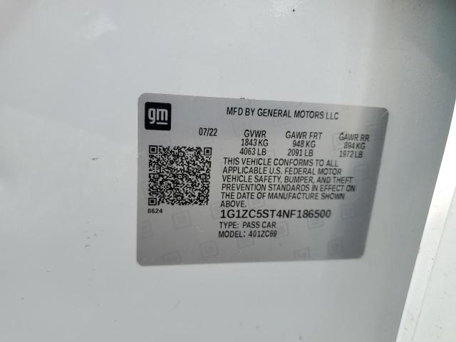 1G1ZC5ST4NF186500 - 2022 CHEVROLET MALIBU LS 白色 照片 12