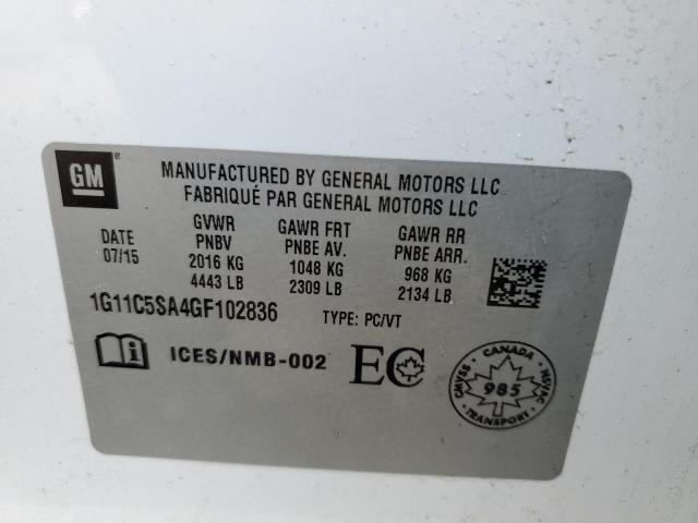 1G11C5SA4GF102836 - 2016 CHEVROLET MALIBU LIM LT 白色 照片 13