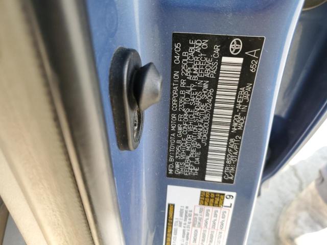 JTDKB20U357024096 - 2005 TOYOTA PRIUS BLUE photo 12